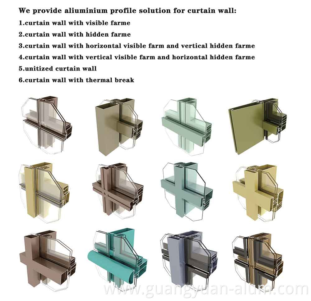 Guangyuan Aluminum Co., Ltd Curtain Wall Aluminium Profiles Aluminium Glass Curtain Wall System Aluminium Curtain Wall Price